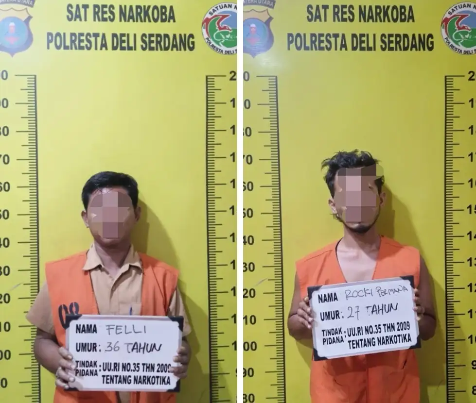 Polresta Deli Serdang Bersama Polsek Pantai Labu Ungkap Kasus Sabu di Desa Sei Tuan, Dua Pria Diamankan