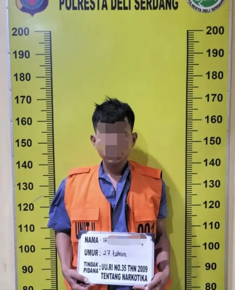 Bawa sabu 4,48g, IH disergap Satresnarkoba Polresta Deli Serdang