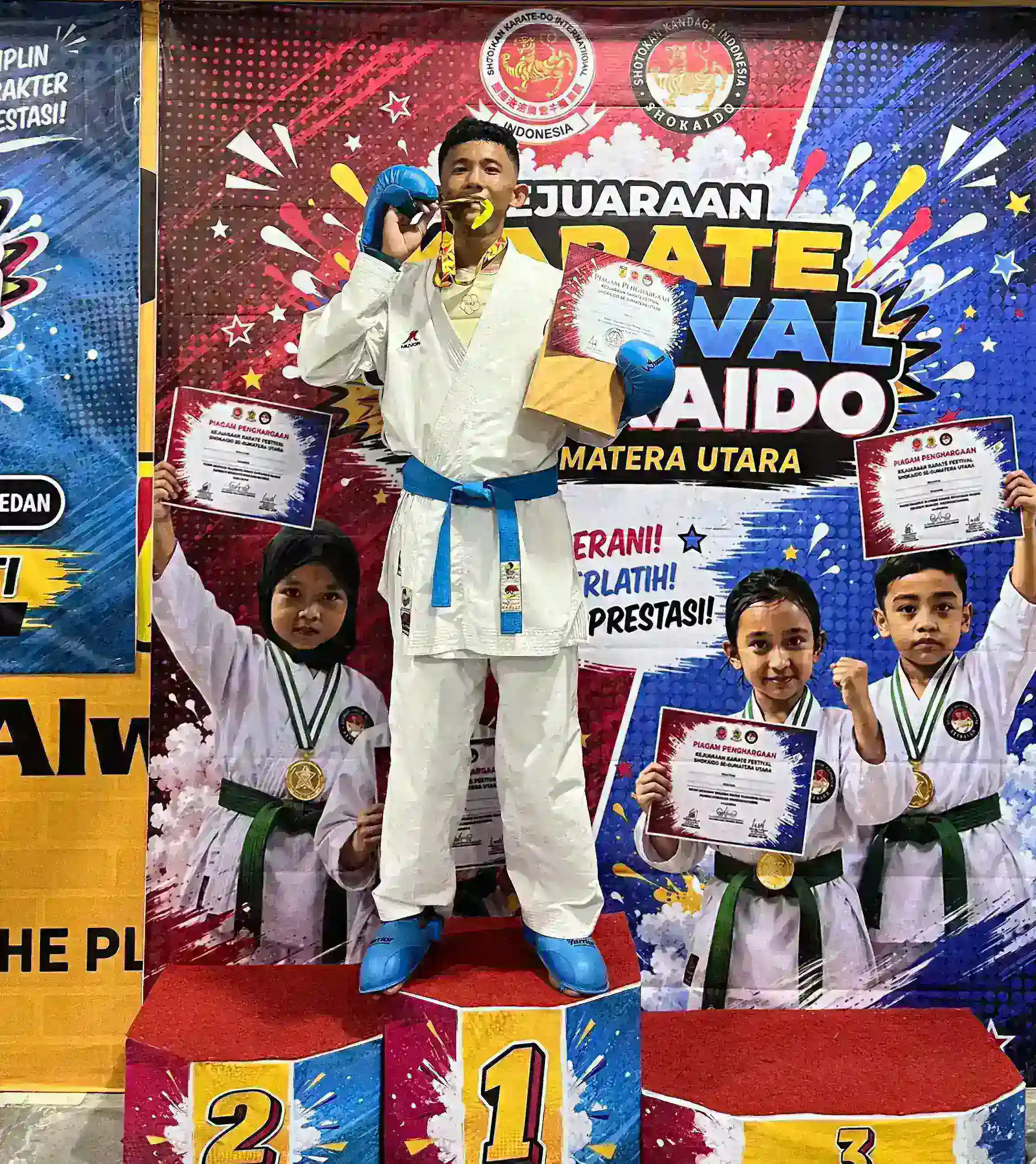     Banggakan Deli Serdang, Justiar Noer Lumban Gaol Juara 1 Kumite Festival Shokaido Sumut