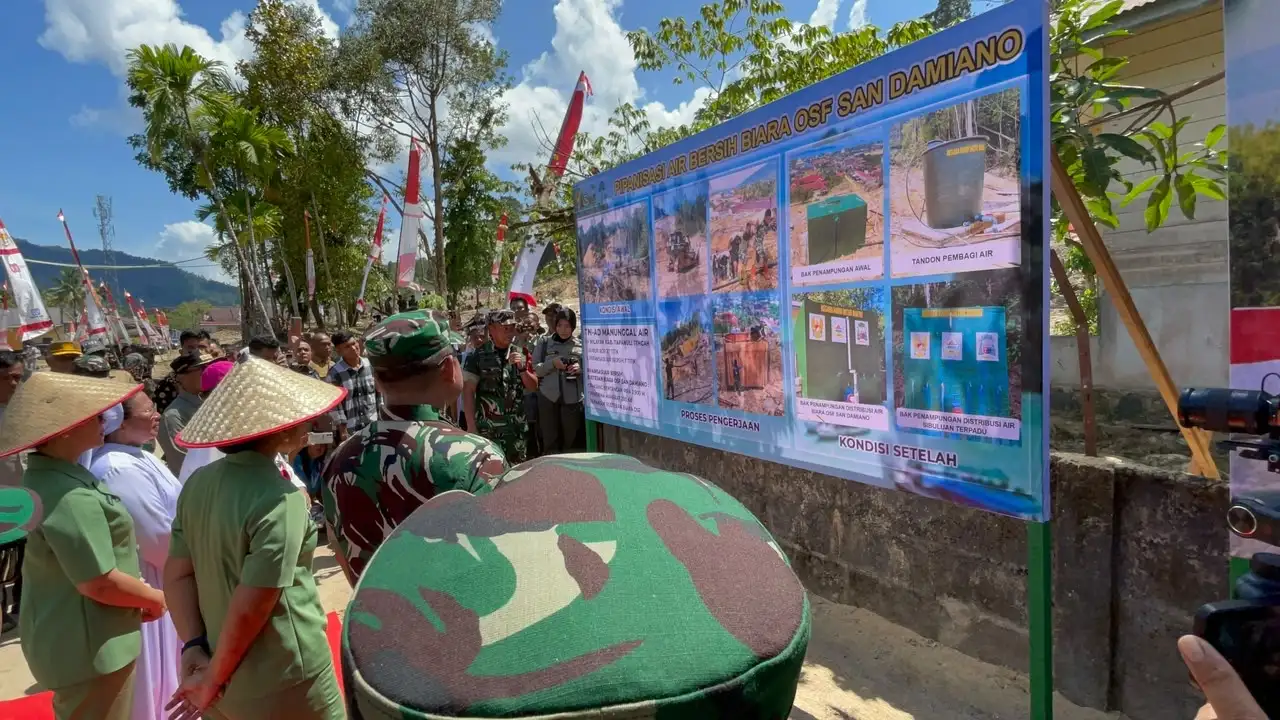 Kasad Resmikan Pipanisasi Air Bersih dan Reboisasi di Biara San Damiano Pandan