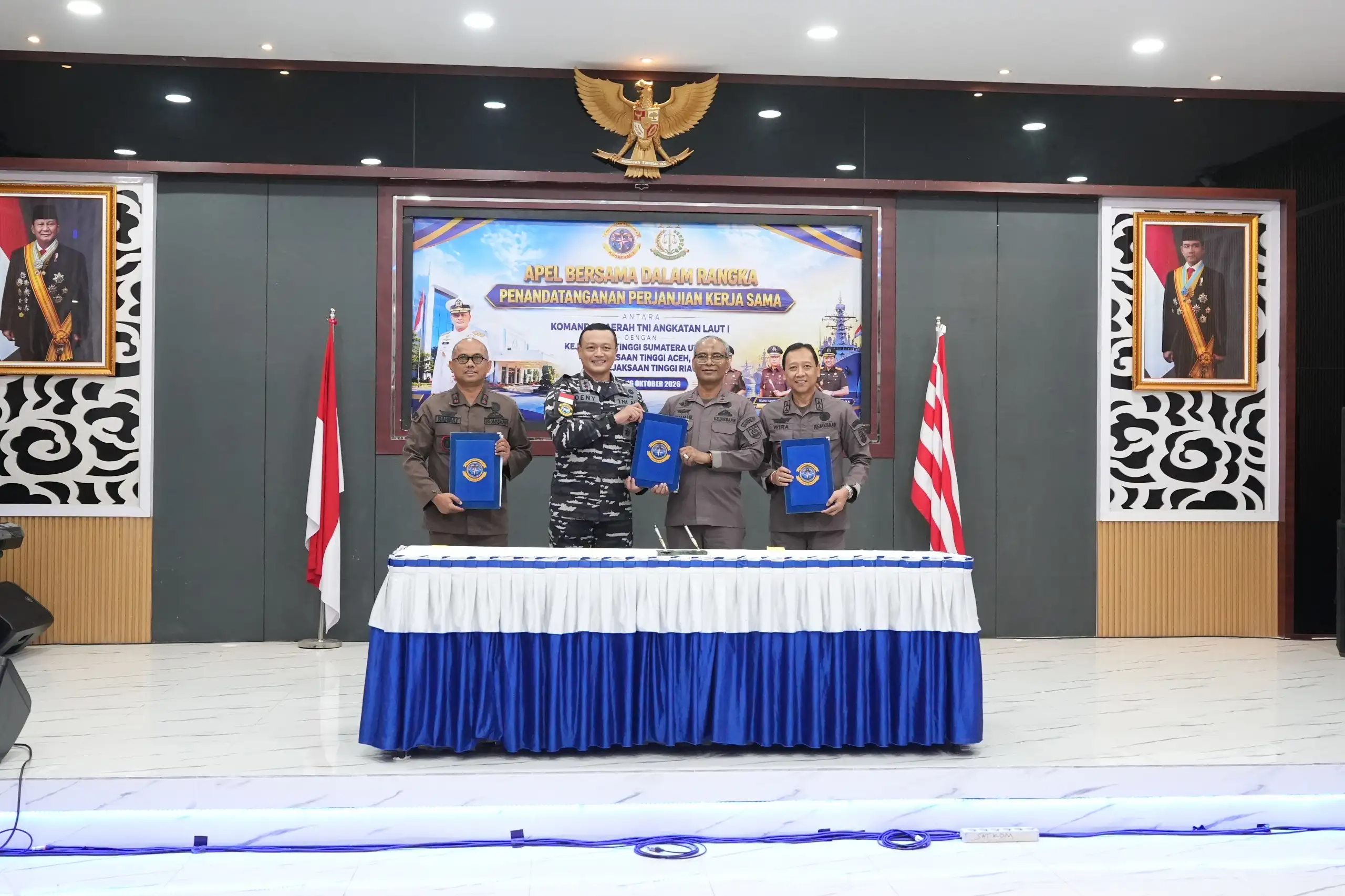 Perkuat Penegakan Hukum di Laut, Tiga Kejati Teken Kerja Sama Strategis dengan TNI AL di Belawan