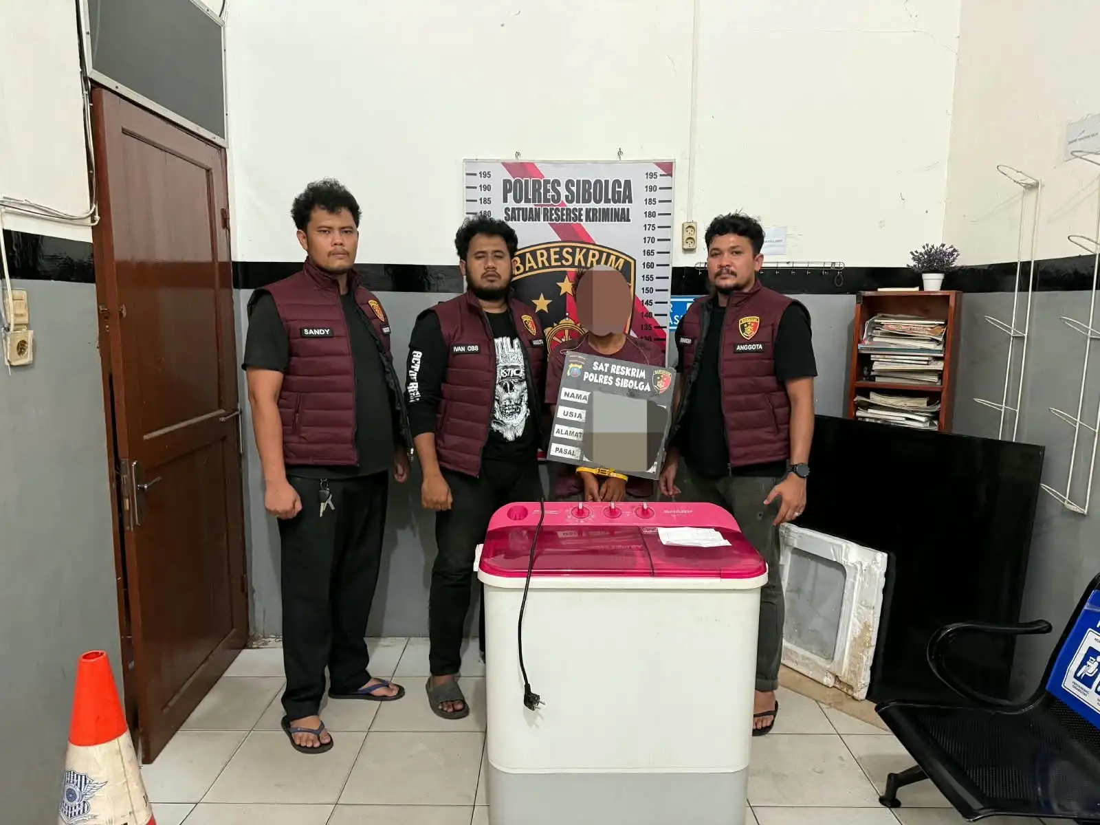 Kurang dari 1×24 Jam, Polisi Ringkus Terduga Pelaku Pencurian Mesin Cuci di Sibolga