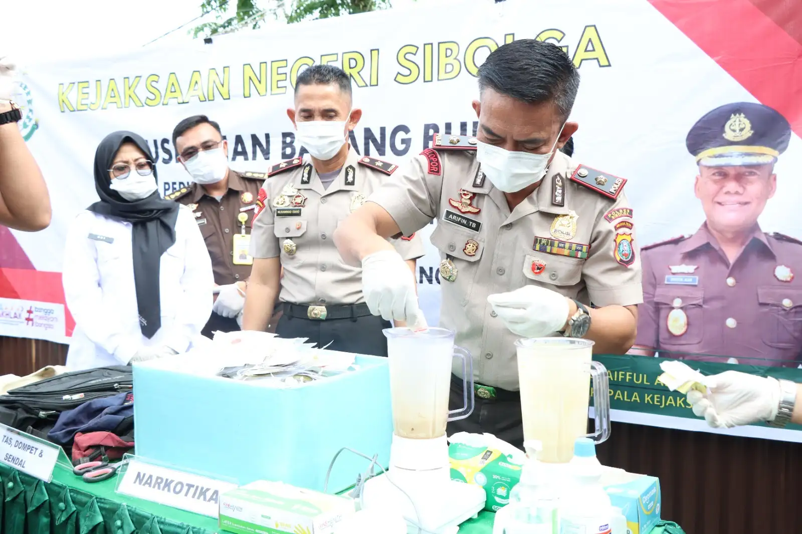 Wakapolres Sibolga Hadiri Pemusnahan Barang Bukti 112 Perkara Inkracht di Kejari Sibolga