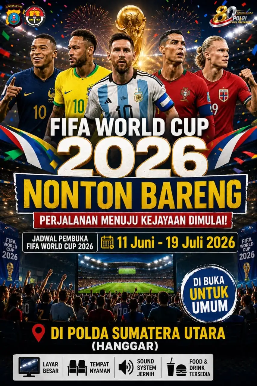 Polda Sumut Buka Nobar Gratis untuk Masyarakat hingga Laga Final Piala Dunia 2026