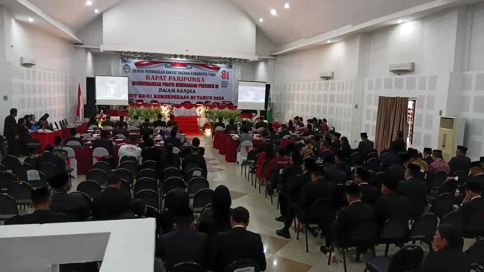 DPRD Toba Laksanakan  Paripurna Dengarkan Pidato Kenegaraan Secara Virtual