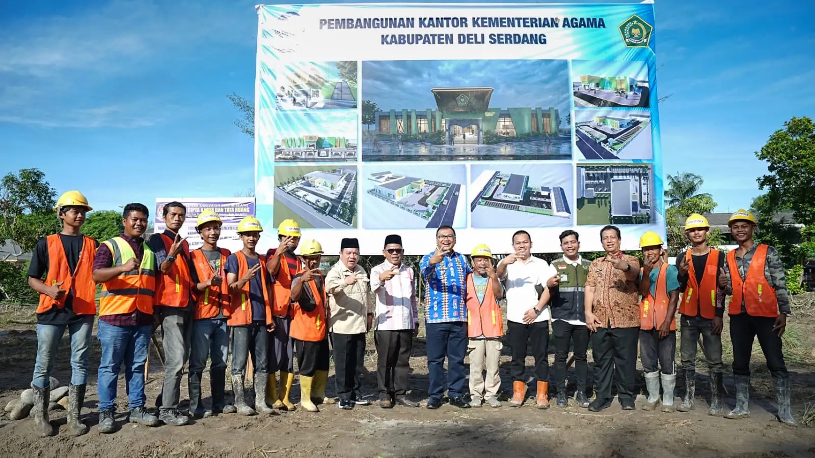 Bupati Letak Batu Pertama Pembangunan Kantor Kemenag, Tandai Penguatan Kawasan Perkantoran Terpadu Deli Serdang