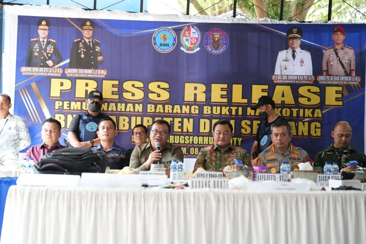 Bupati Turut Musnahkan Sabu Tangkapan Avsec Bandara di BNNK Deli Serdang