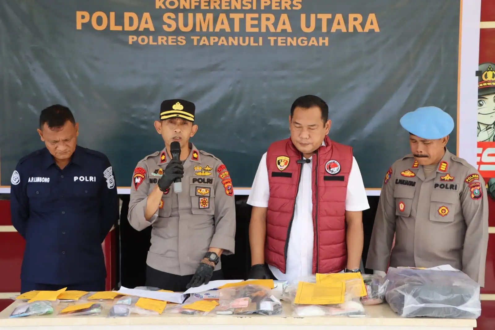 Polres Tapanuli Tengah Gulung 10 Tersangka Narkoba Selama Operasi Antik Toba 2026