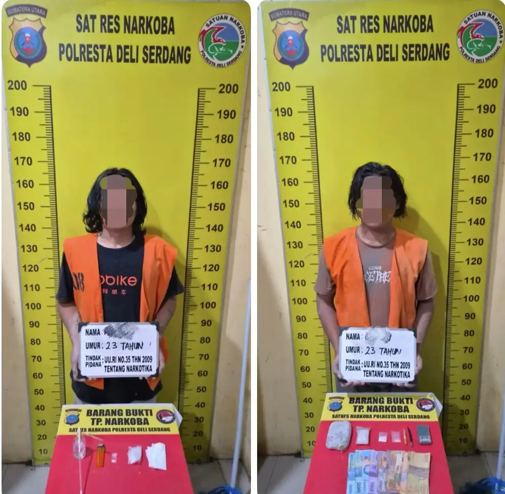 Gerebek Sarang Narkoba di Pagar Jati, Satresnarkoba Polresta Deli Serdang Amankan Dua Pria dan Sita Sabu