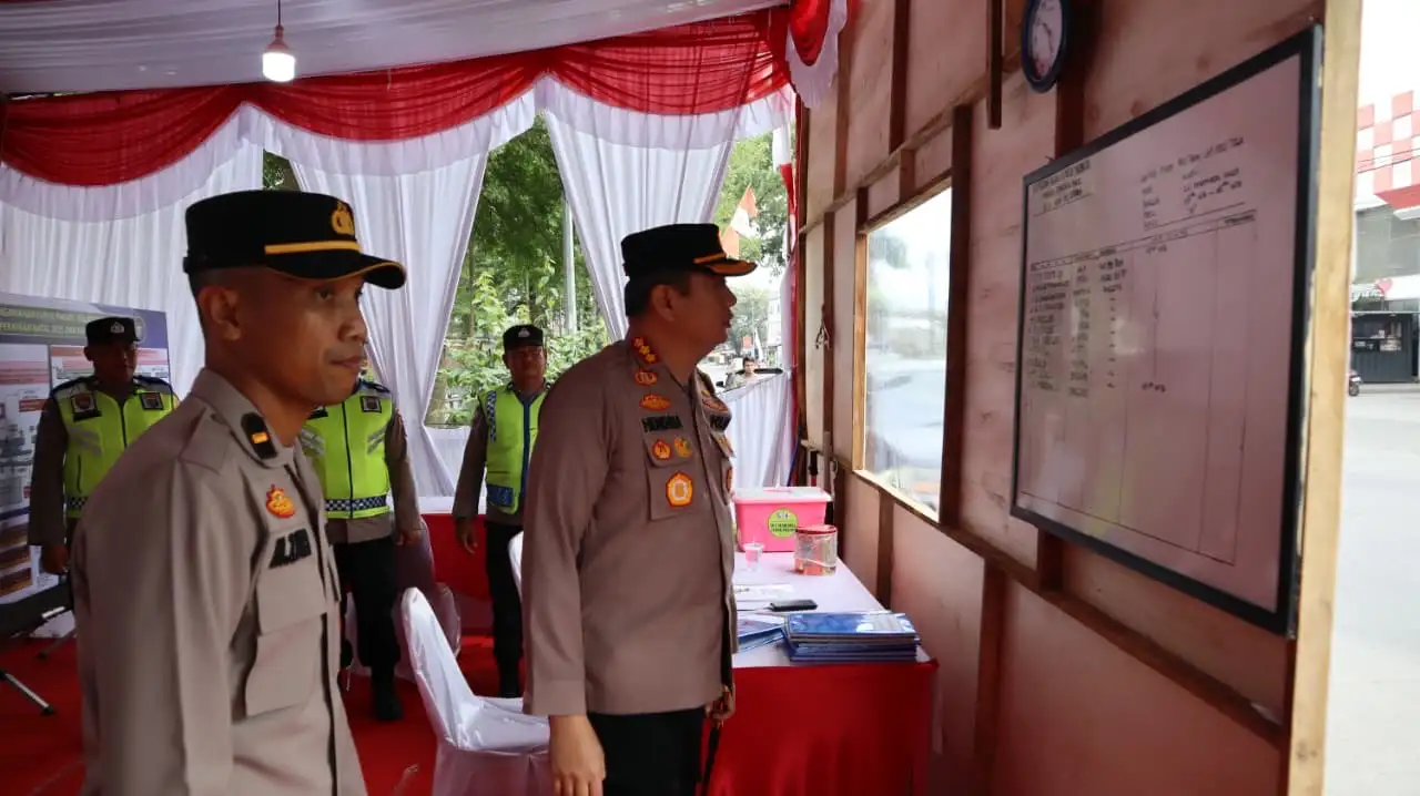 Kapolresta Deli Serdang Bersama PJU Lakukan Pengecekan Pos Pam dan Pos Yan Ops Lilin Toba 2025